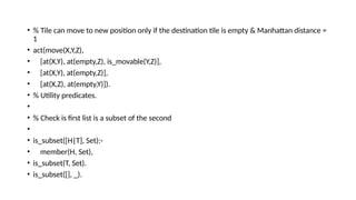 8 puzzle problem in PROLOG programming Language | PPTX