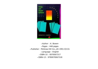 Prolog and Expert Systems | PDF
