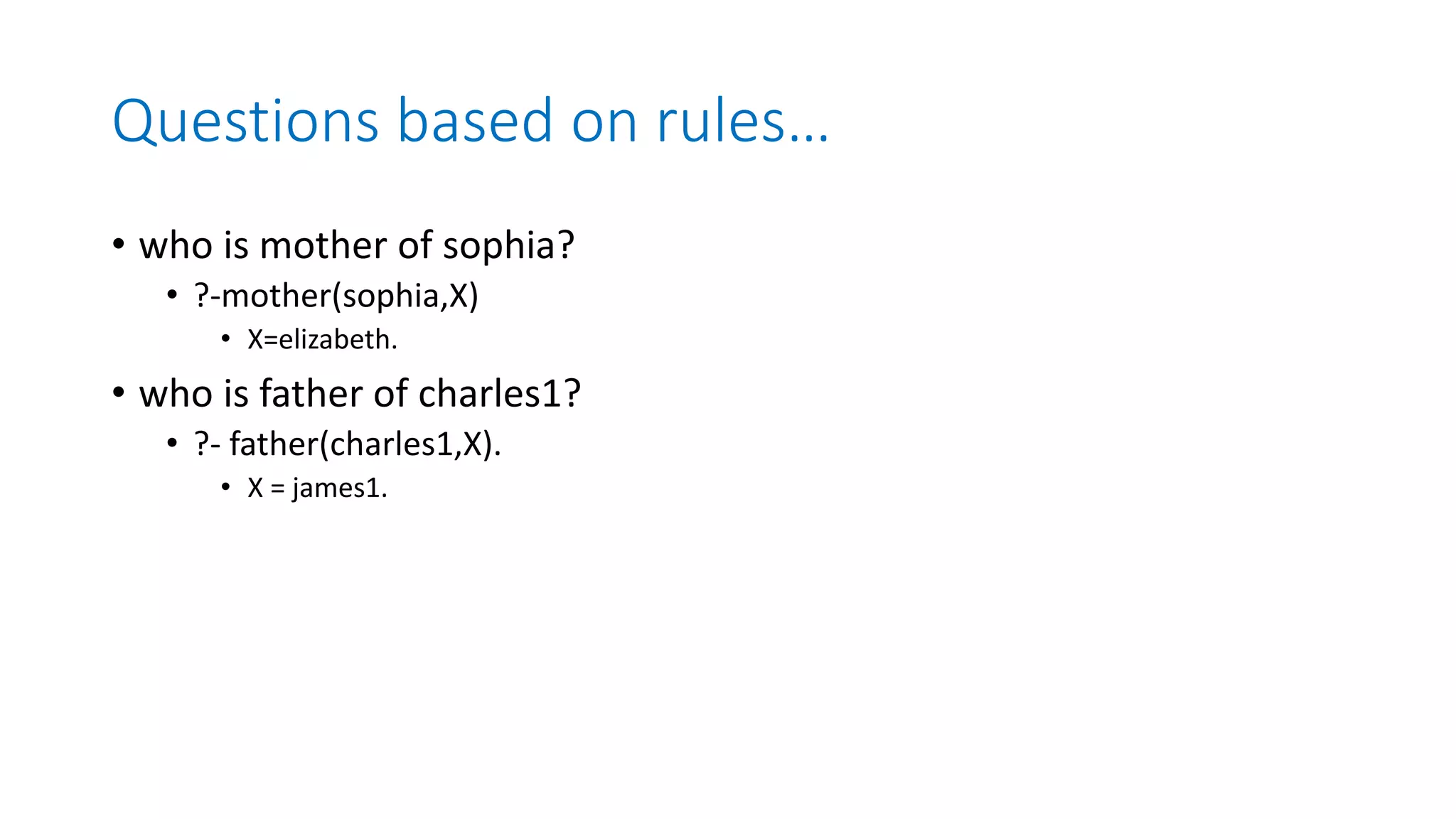 Prolog example explanation(Family Tree) PPT