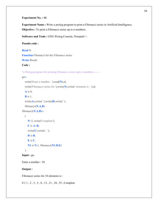 Lab report for Prolog program in artificial intelligence. | PDF