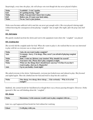 Radio Drama Script Congkak | DOCX