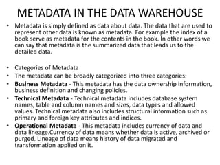 Datawarehousing Terminology | PPTX