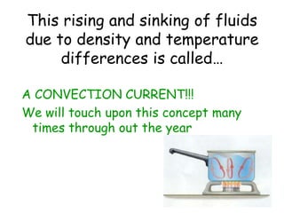 And Cold air sinks because it is denser than warm air