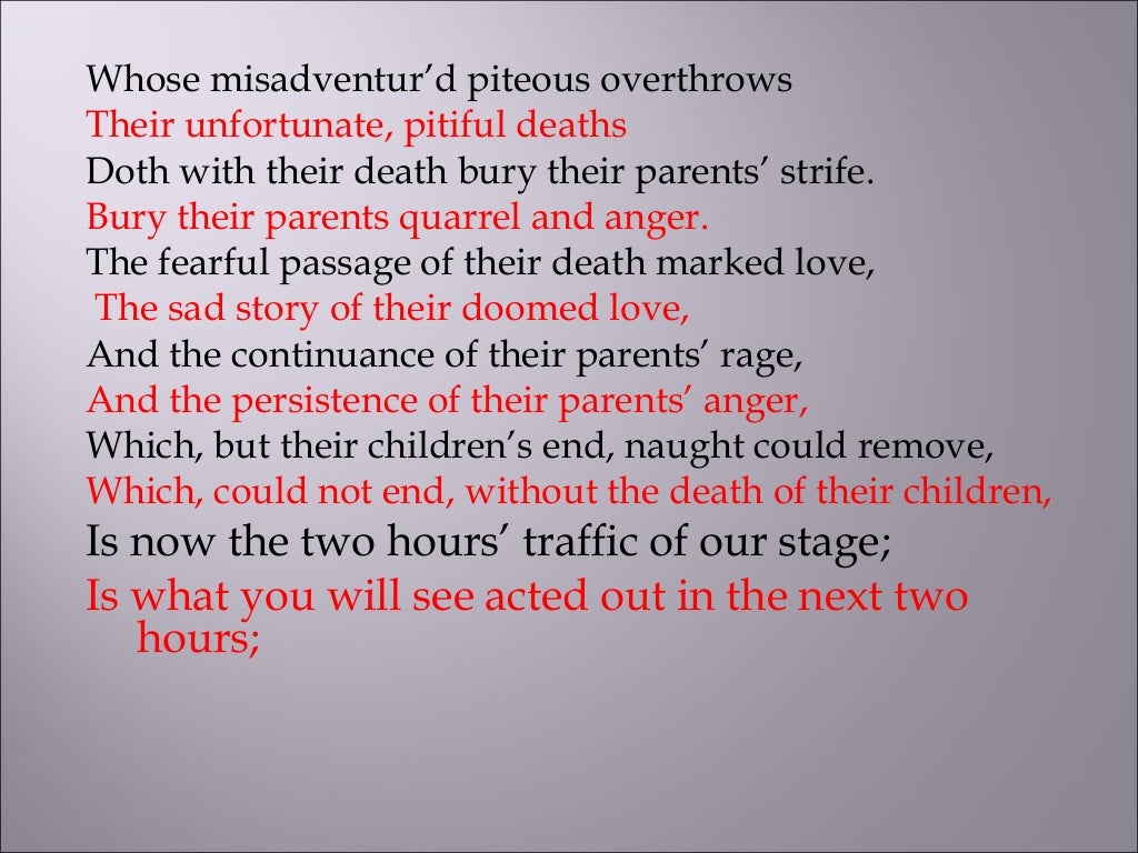 Prologue to Romeo and Juliet