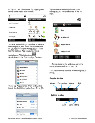 Proloquo2 go tutorial-basics | PDF