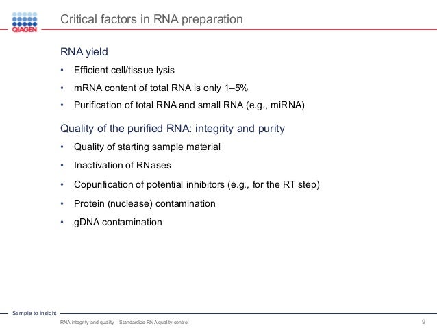 Rna Integrity And Quality Standardize Rna Quality Control Rna Integrity And Quality Standardize Rna Quality Control