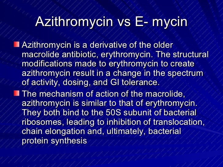 and for ampicillin prom azithromycin