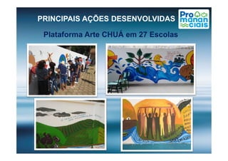 Plataforma Arte CHUÁ em 27 Escolas
PRINCIPAIS AÇÕES DESENVOLVIDAS
 
