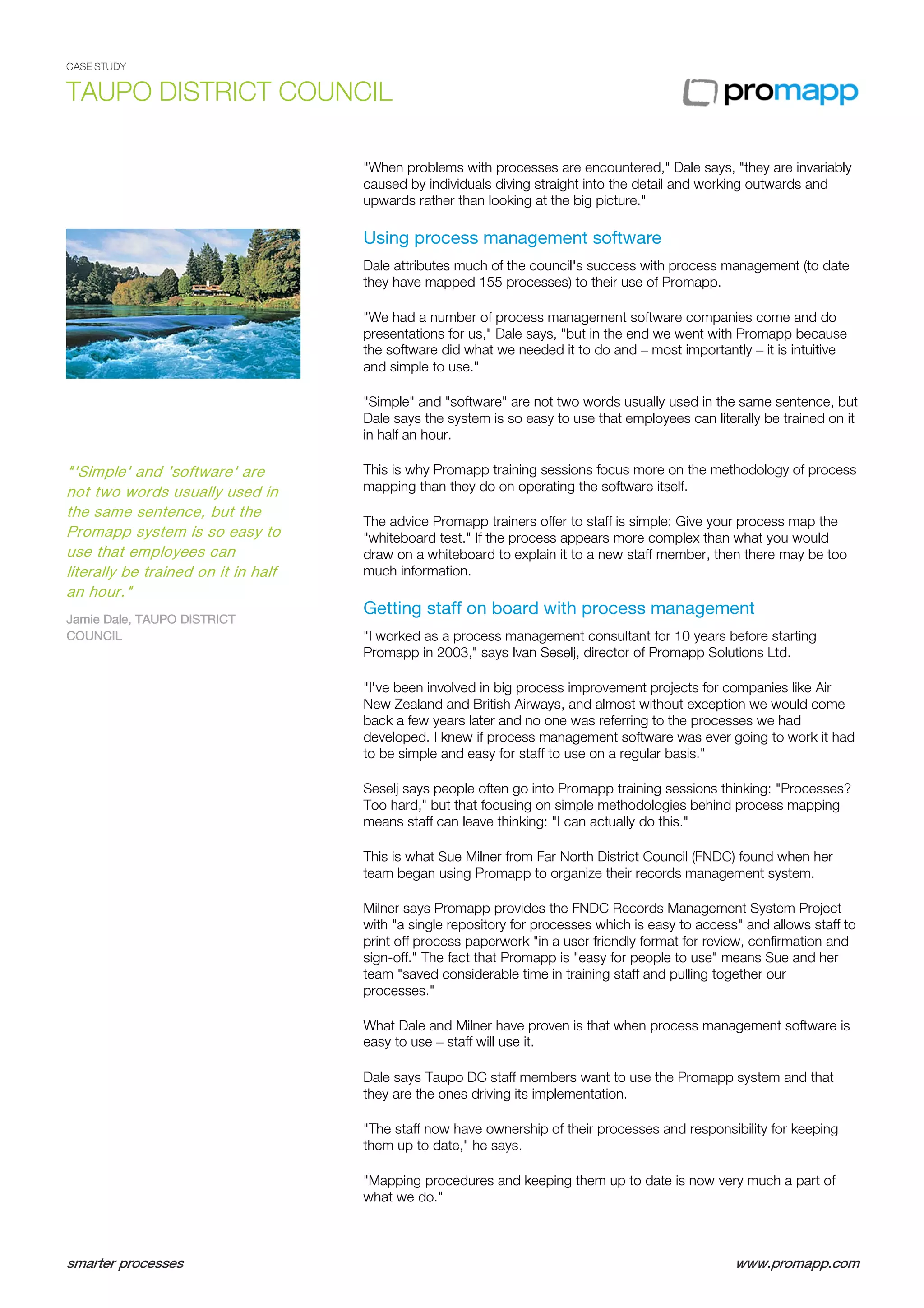 Promapp Case Study Taupo District Council | PDF