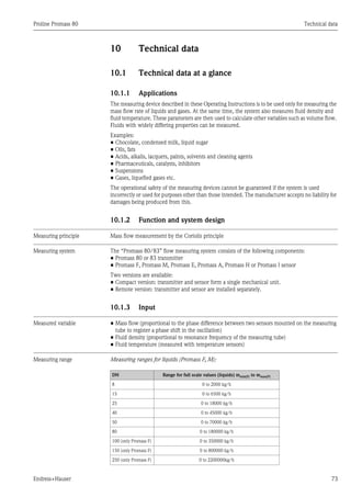 Promass80 flow meter | PDF