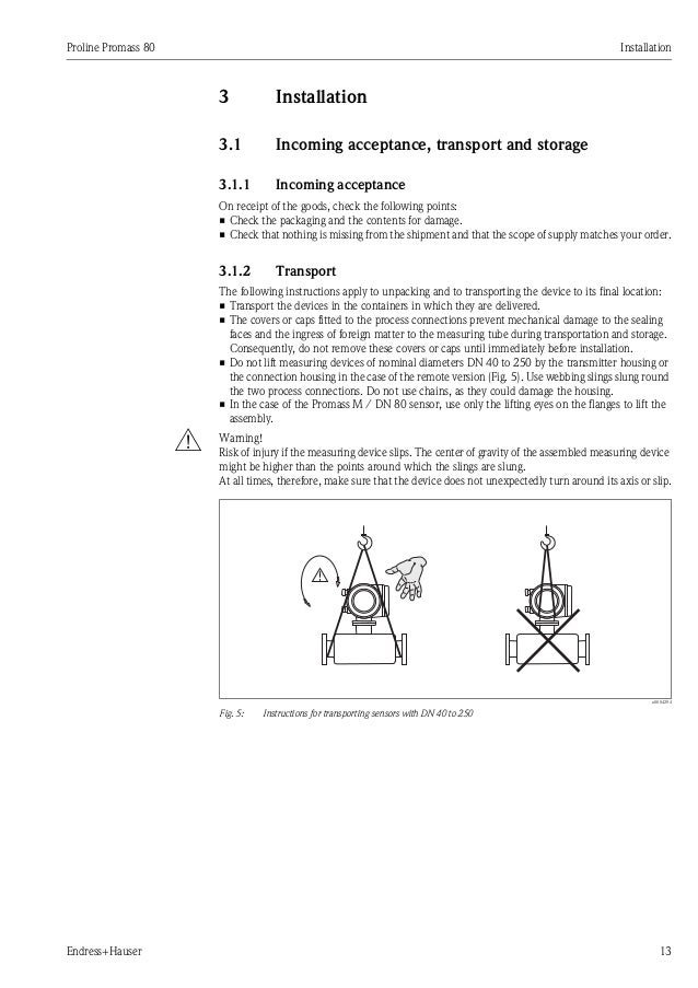 Promass80 flow meter
