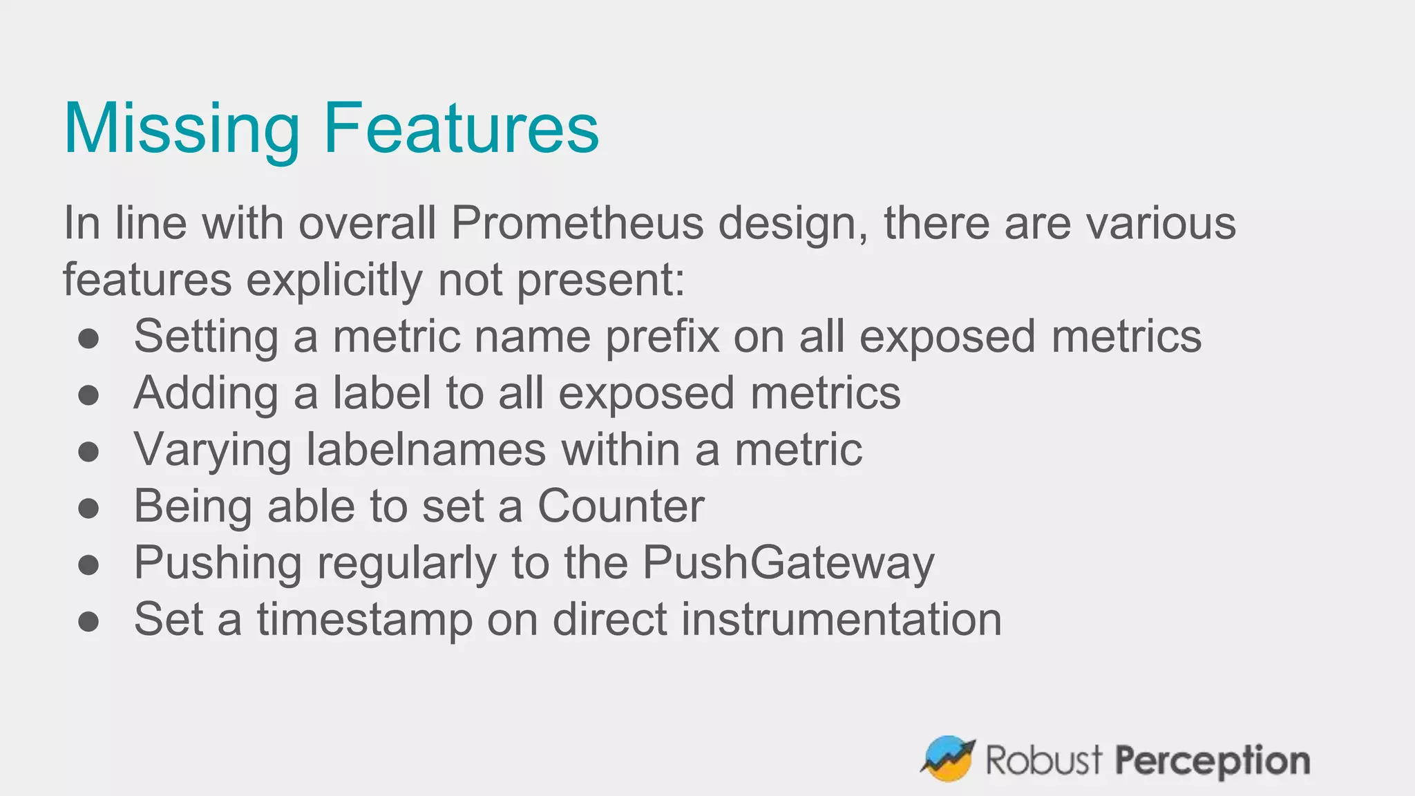 Anatomy of a prometheus client library promcon 2018 ppt