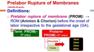 Prelabor Rupture of Membranes NICE Guideline 2022 Dr Ahmed Walid-1.pptx