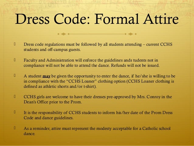  Prom  2013 Dress  Code  Guidelines