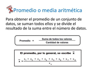 Promedio media aritmética | PPTX