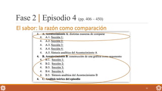 Fase 2 | Episodio 4 (pp. 406 – 450)
22
El sabor: la razón como comparación
 