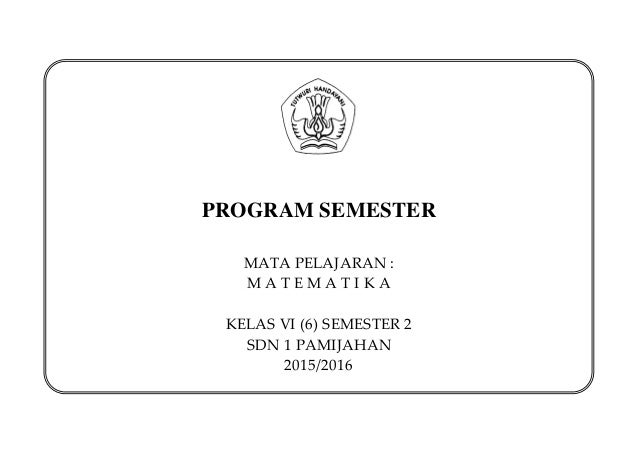 Promes Matematika Kelas 6 Sdn 1 Pamijahan