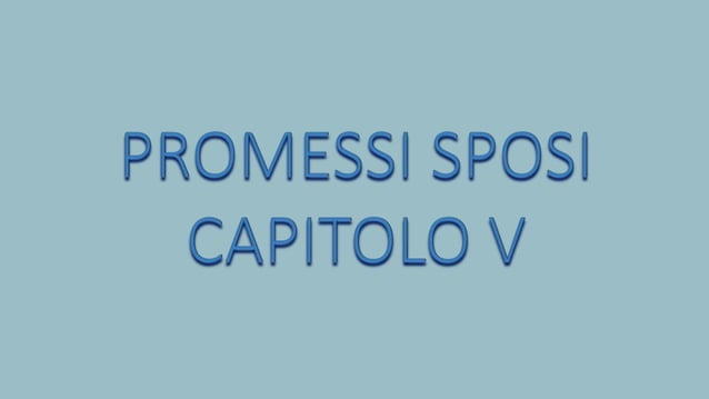 Promessi sposi capitolo 5 | PPT