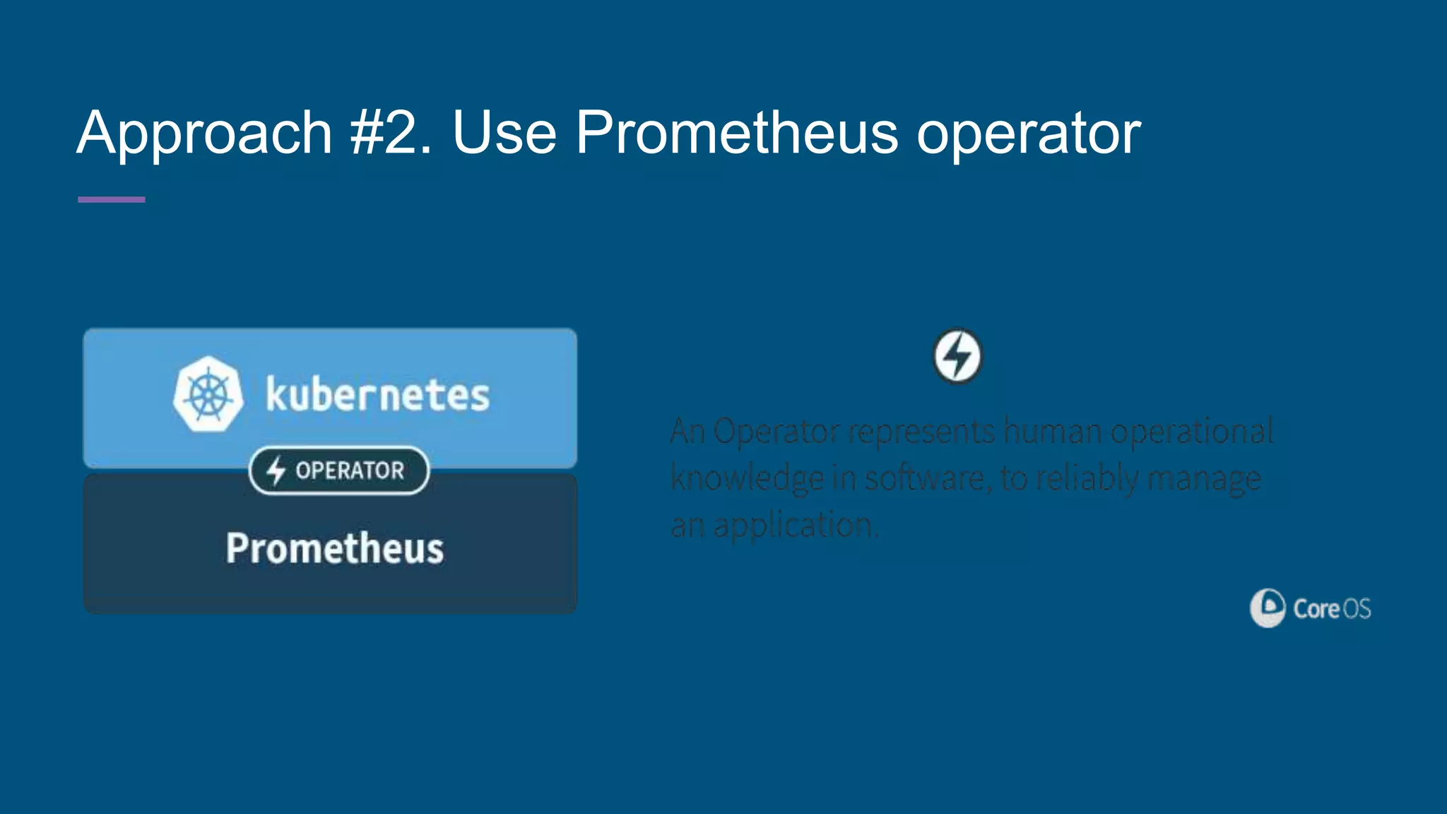 Approach #2. Use Prometheus operator
 
