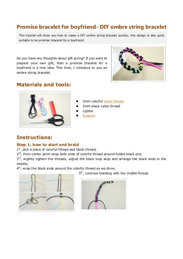 Promise bracelet for boyfriend diy ombre string bracelet