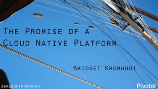 @bridgetkromhout
The Promise of a
Cloud Native Platform
Bridget Kromhout
 