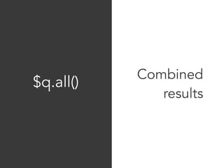 Combined 
results 
$q.all() 
 