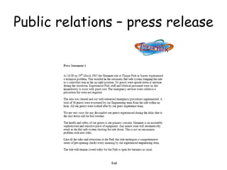 Public relations – press release 