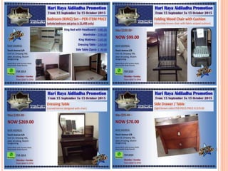 Hari Raya Aidiladha Furniture Promotion from 15 Sep to 15 Oct 2015