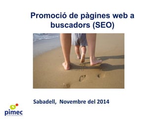 Promoció de pàgines web a buscadors (SEO) 
Sabadell, Novembredel 2014  