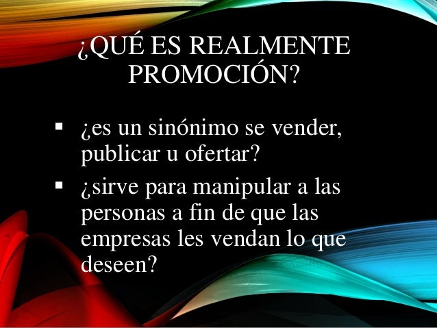 Sinonimo de promocion