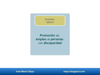 José María Olayo olayo.blogspot.com
Promoción del
empleo de personas
con discapacidad
Inclusión
laboral
 
