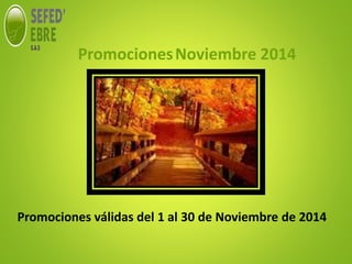 PromocionesNoviembre 2014 
Promociones válidas del 1 al 30 de Noviembre de 2014 
 