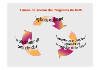 Líneas de acción del Programa de MCS
 