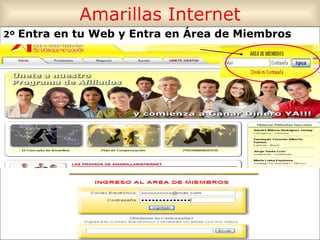 Amarillas Internet 2º   Entra en tu Web y Entra en Área de Miembros Pon Tu E-mail y password   