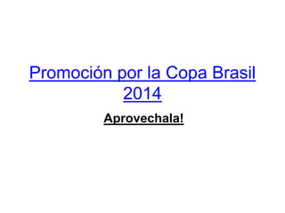 Promoción por la Copa Brasil
2014
Aprovechala!
 