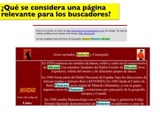 ¿Qué se considera una página
relevante para los buscadores?	

 