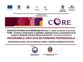 CORE 2014 - CURSURI GRATUITE DE FORMARE PROFESIONALĂ