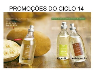 PROMOÇÕES DO CICLO 14 Madeira em flor Maracujá Cupuaçu 