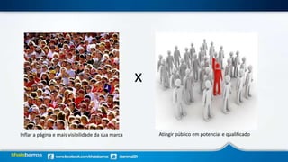 Inflar a página e mais visibilidade da sua marca
x
Atingir público em potencial e qualificado
 