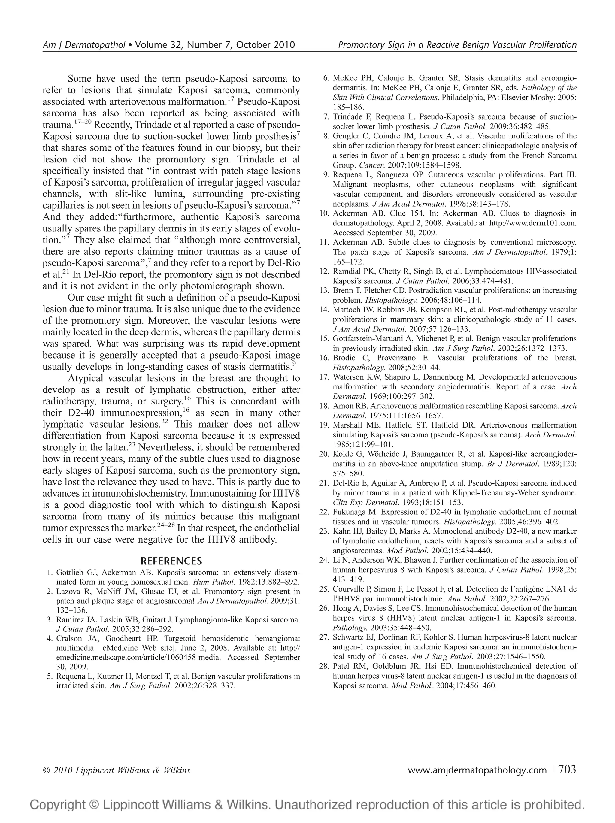 Promontory sign in a reactive benign vascular lesions | PPTX