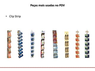 Comunicação com o Mercado
Peças mais usadas no PDV
• Clip Strip
 