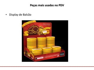 Comunicação com o Mercado
Peças mais usadas no PDV
• Display de Balcão
 