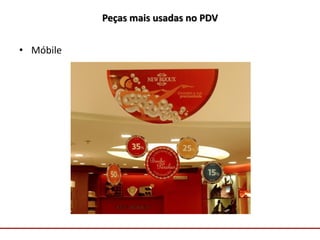 Comunicação com o Mercado
Peças mais usadas no PDV
• Móbile
 