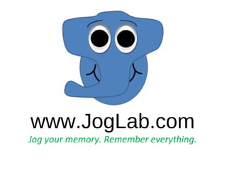 www.JogLab.com Jog your memory. Remember everything. 