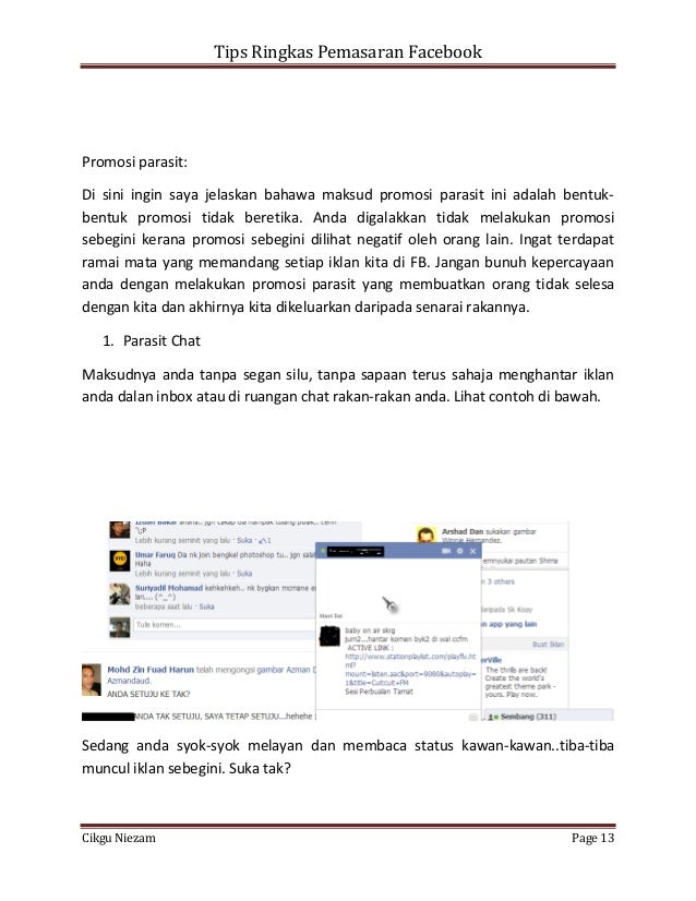 Promosi facebook