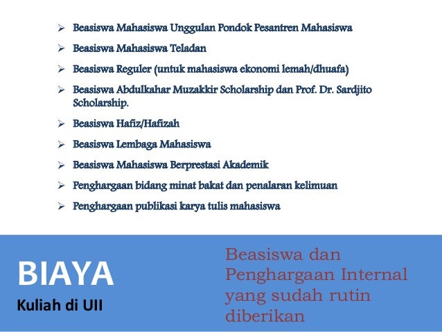 Slide Presentasi Promosi Mahasiswa Baru UII 2014-2015