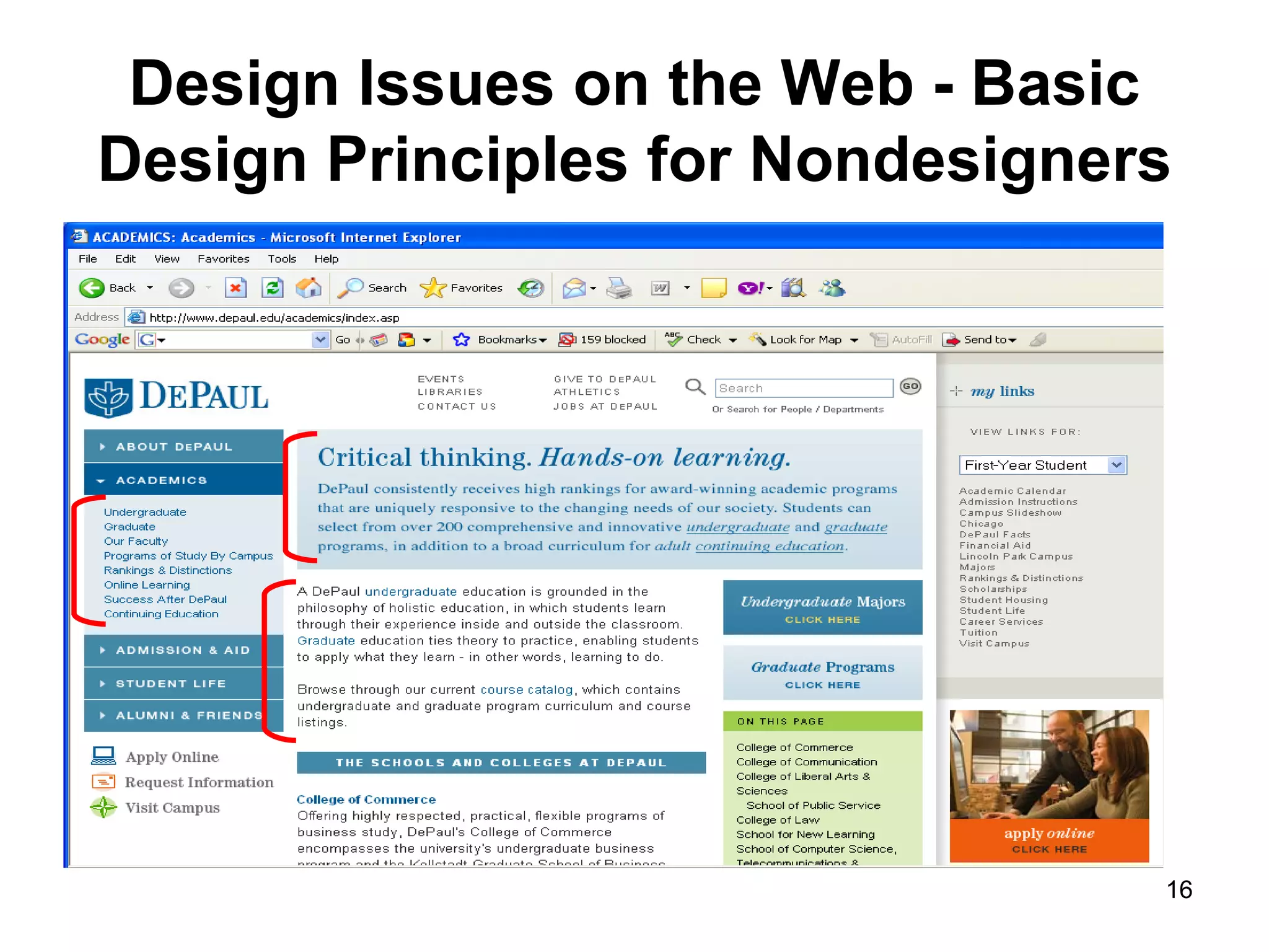 Design Issues on the Web - Basic Design Principles for Nondesigners 