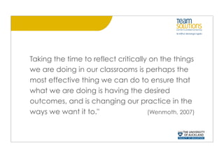 Promoting Teacher Learning