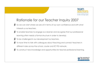 Promoting Teacher Learning