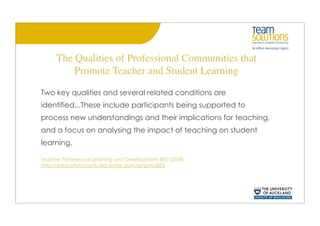 Promoting Teacher Learning